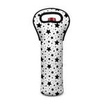 White And Black Star Pattern Print Single Neoprene Wine Tote