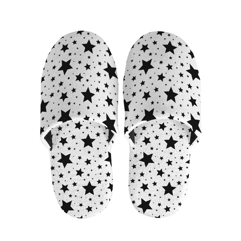 White And Black Star Pattern Print Slippers