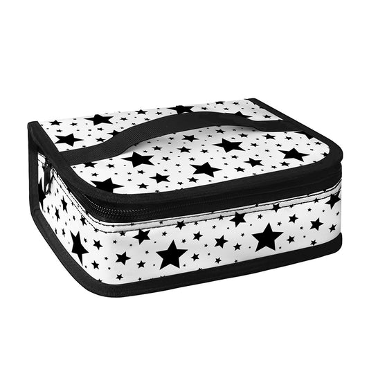 White And Black Star Pattern Print Small Lunch Bag