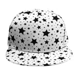 White And Black Star Pattern Print Snapback Cap