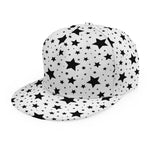 White And Black Star Pattern Print Snapback Cap