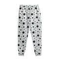 White And Black Star Pattern Print Sweatpants
