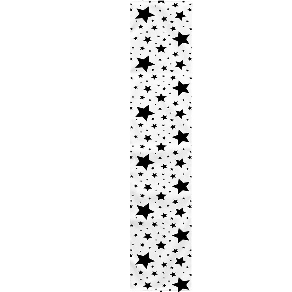 White And Black Star Pattern Print Table Runner