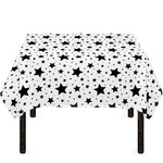 White And Black Star Pattern Print Tablecloth