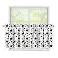 White And Black Star Pattern Print Tier Curtains