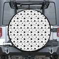 White And Black Star Pattern Print Tire Cover