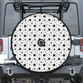 White And Black Star Pattern Print Tire Cover With Camera Hole