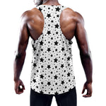 White And Black Star Pattern Print Training Tank Top