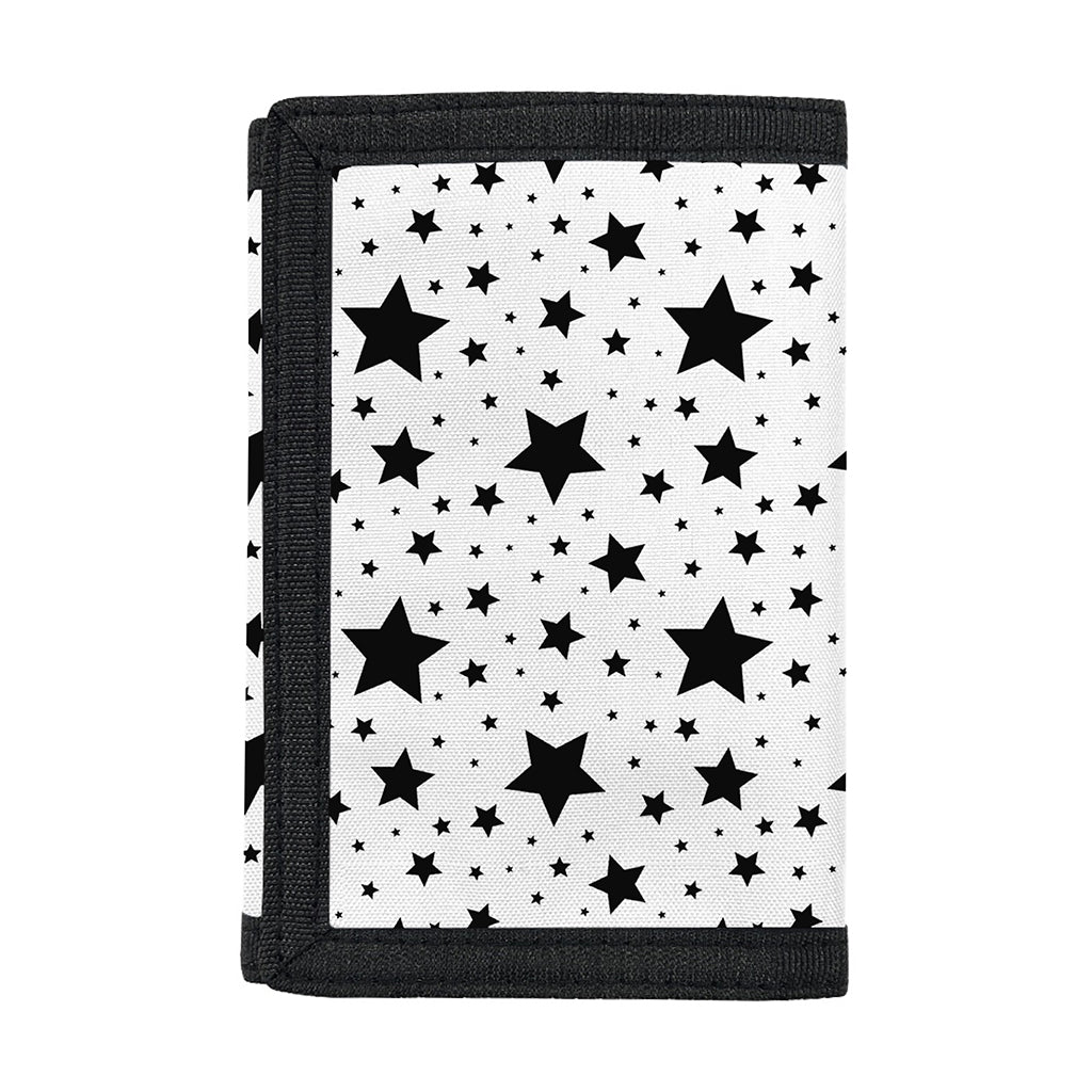 White And Black Star Pattern Print Trifold Wallet