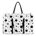 White And Black Star Pattern Print Utility Tote Bag