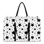 White And Black Star Pattern Print Utility Tote Bag