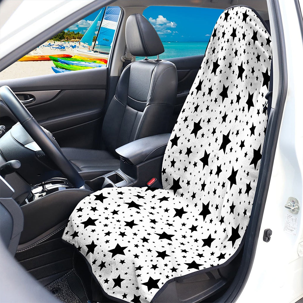 White And Black Star Pattern Print Waterproof Car Seat Cover