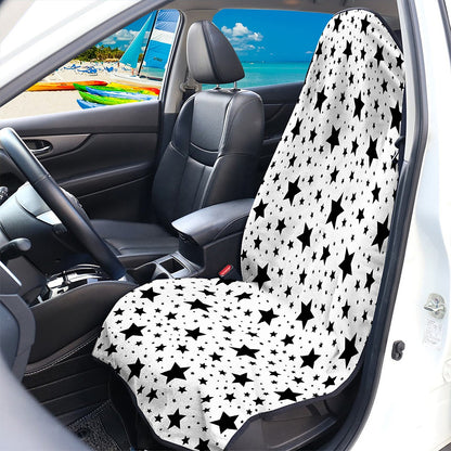 White And Black Star Pattern Print Waterproof Car Seat Cover