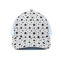 White And Black Star Pattern Print White Mesh Trucker Hat