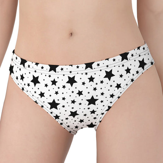 White And Black Star Pattern Print Women's Panties