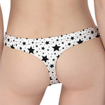 White And Black Star Pattern Print Women's Thong