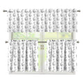 White And Black Stethoscope Print 3 Piece Kitchen Curtains