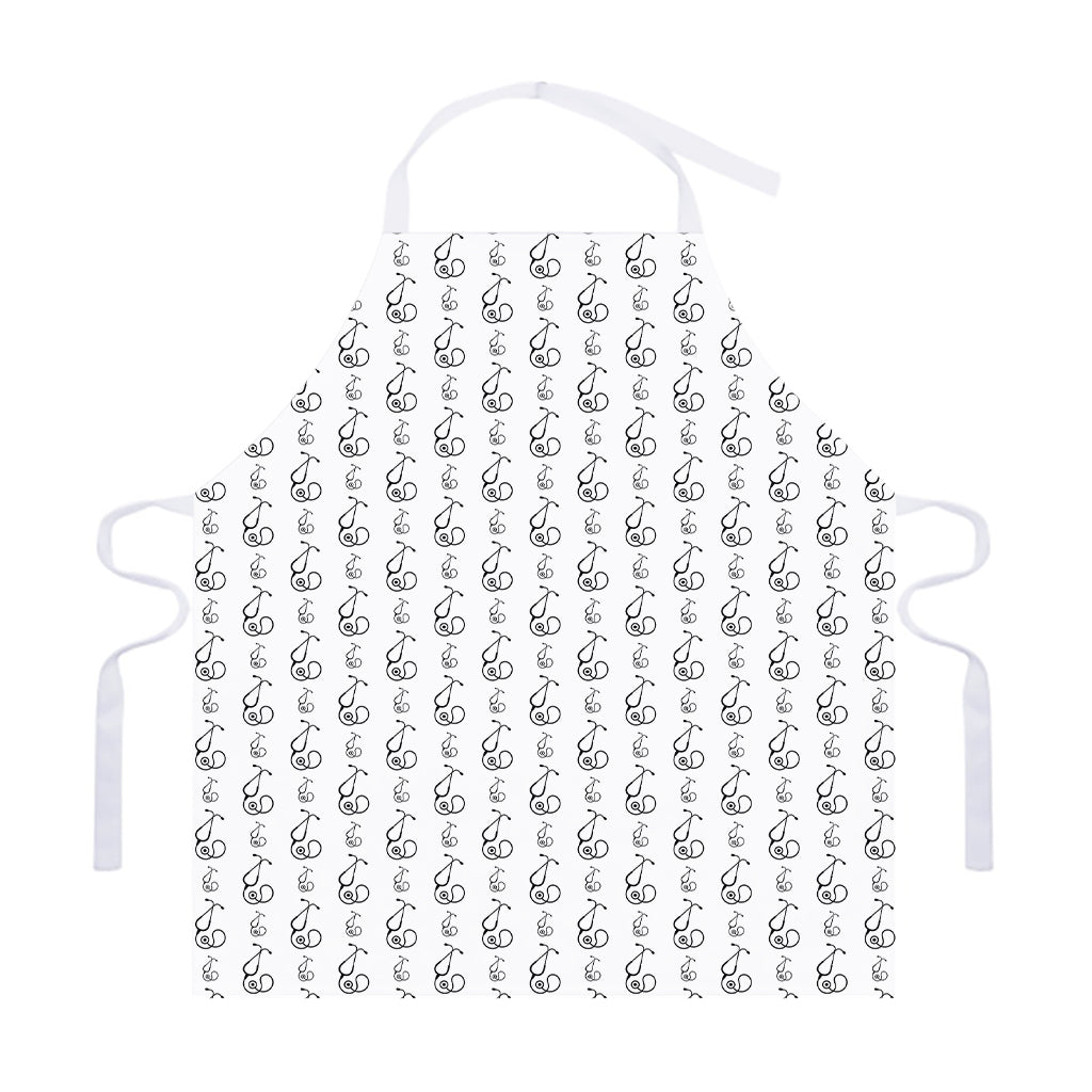 White And Black Stethoscope Print Adjustable Apron