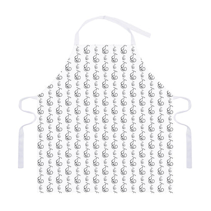 White And Black Stethoscope Print Adjustable Apron