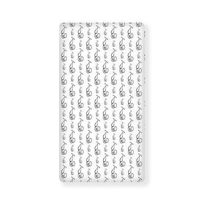 White And Black Stethoscope Print Baby Crib Sheet