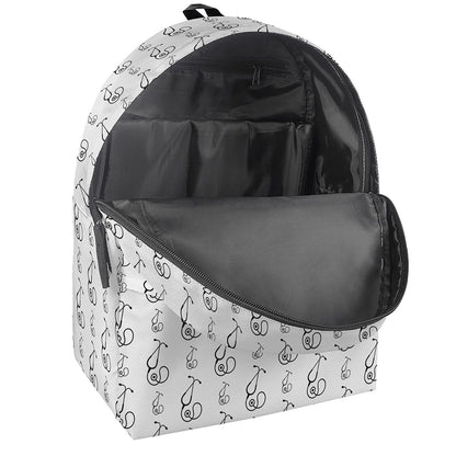 White And Black Stethoscope Print Backpack