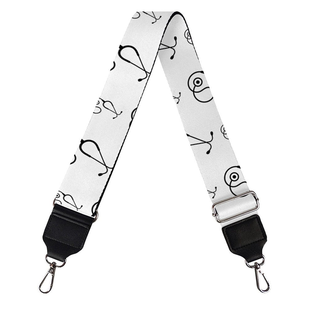 White And Black Stethoscope Print Bag Strap