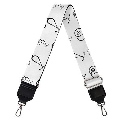 White And Black Stethoscope Print Bag Strap