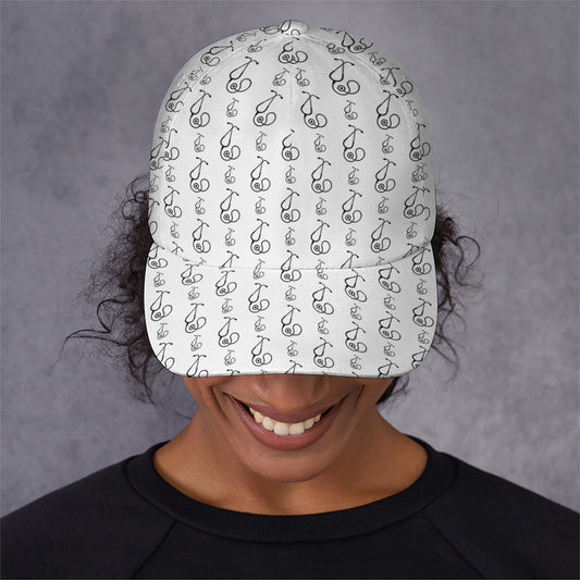 White And Black Stethoscope Print Baseball Cap