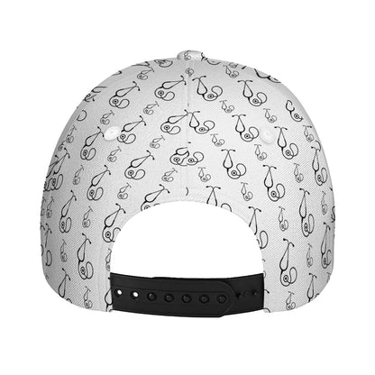 White And Black Stethoscope Print Baseball Cap