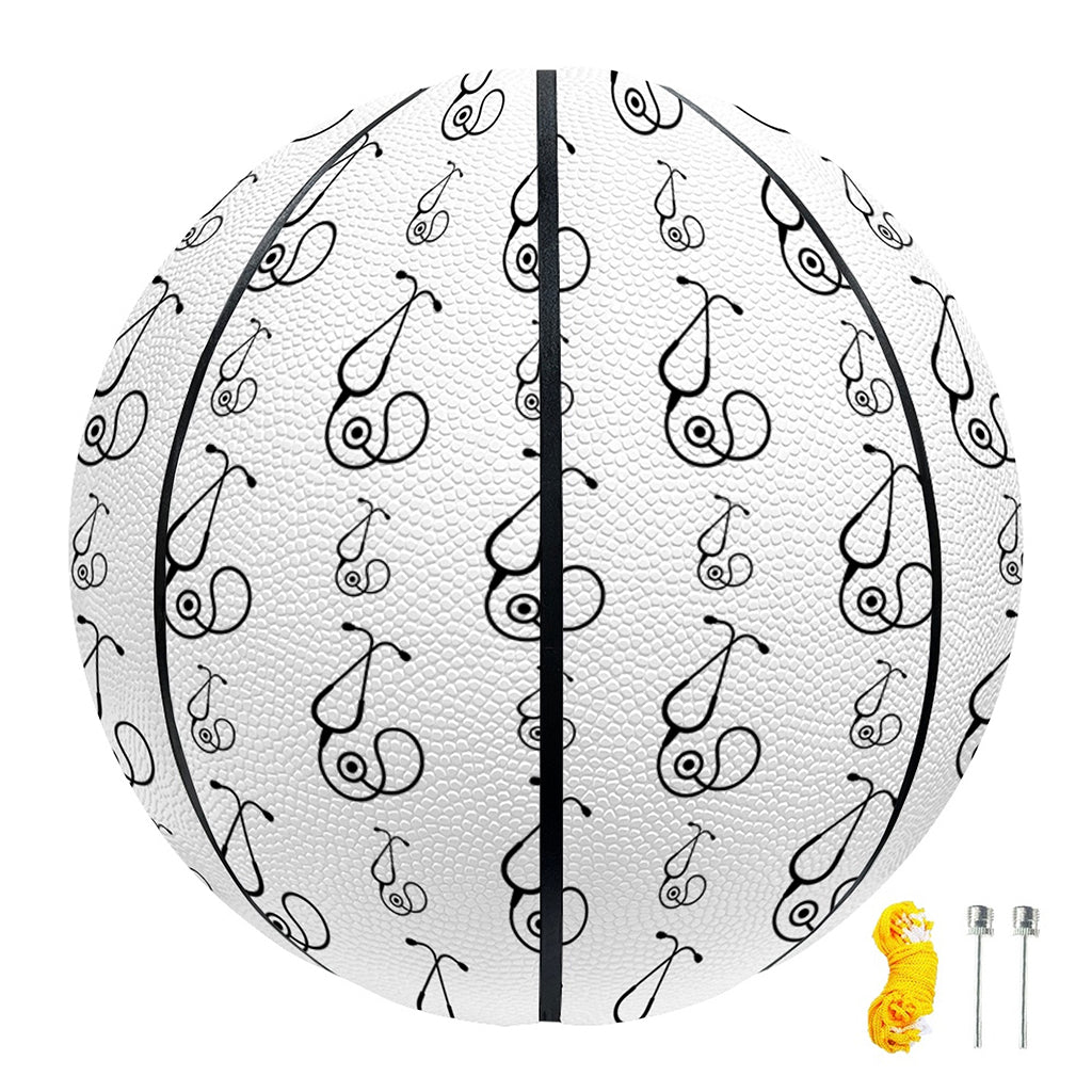 White And Black Stethoscope Print Basketball