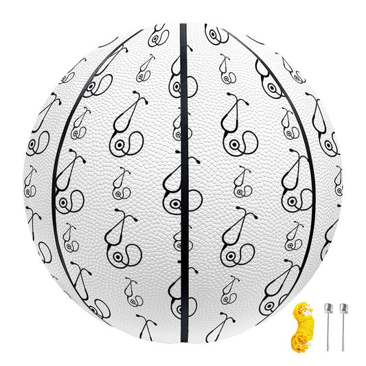 White And Black Stethoscope Print Basketball