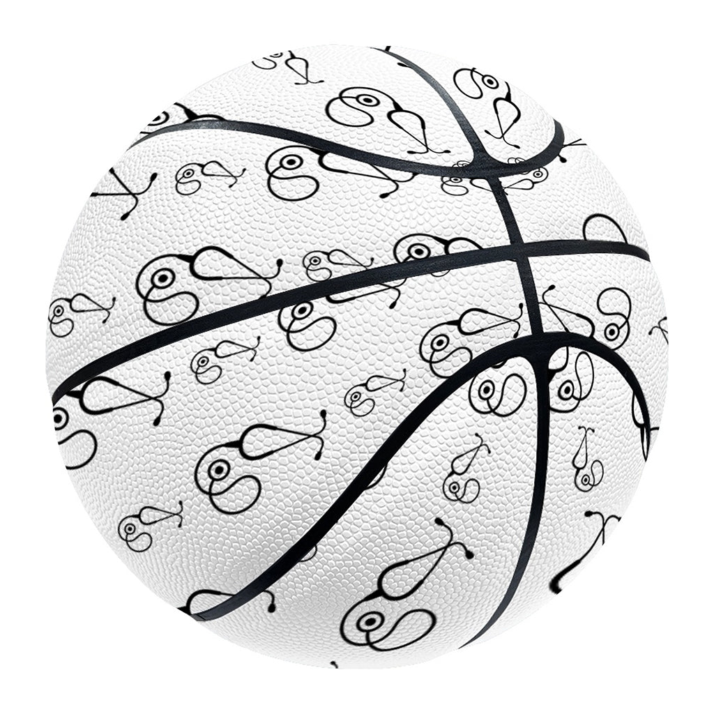 White And Black Stethoscope Print Basketball