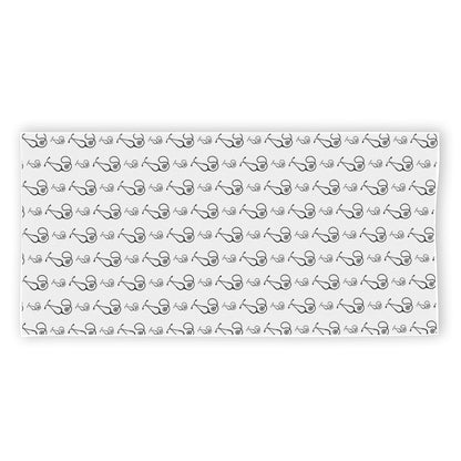 White And Black Stethoscope Print Beach Towel