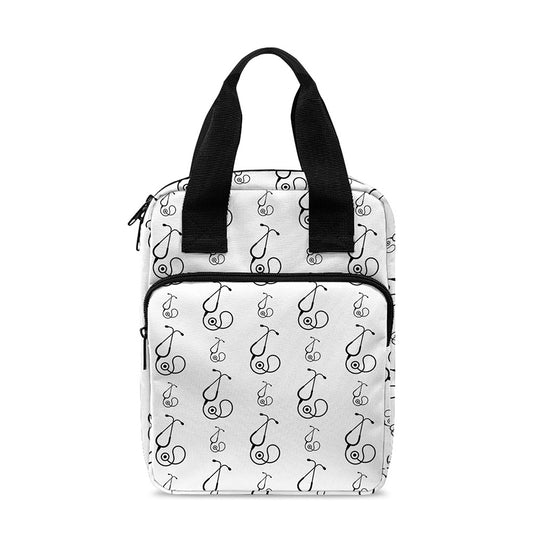 White And Black Stethoscope Print Bible Tote Bag