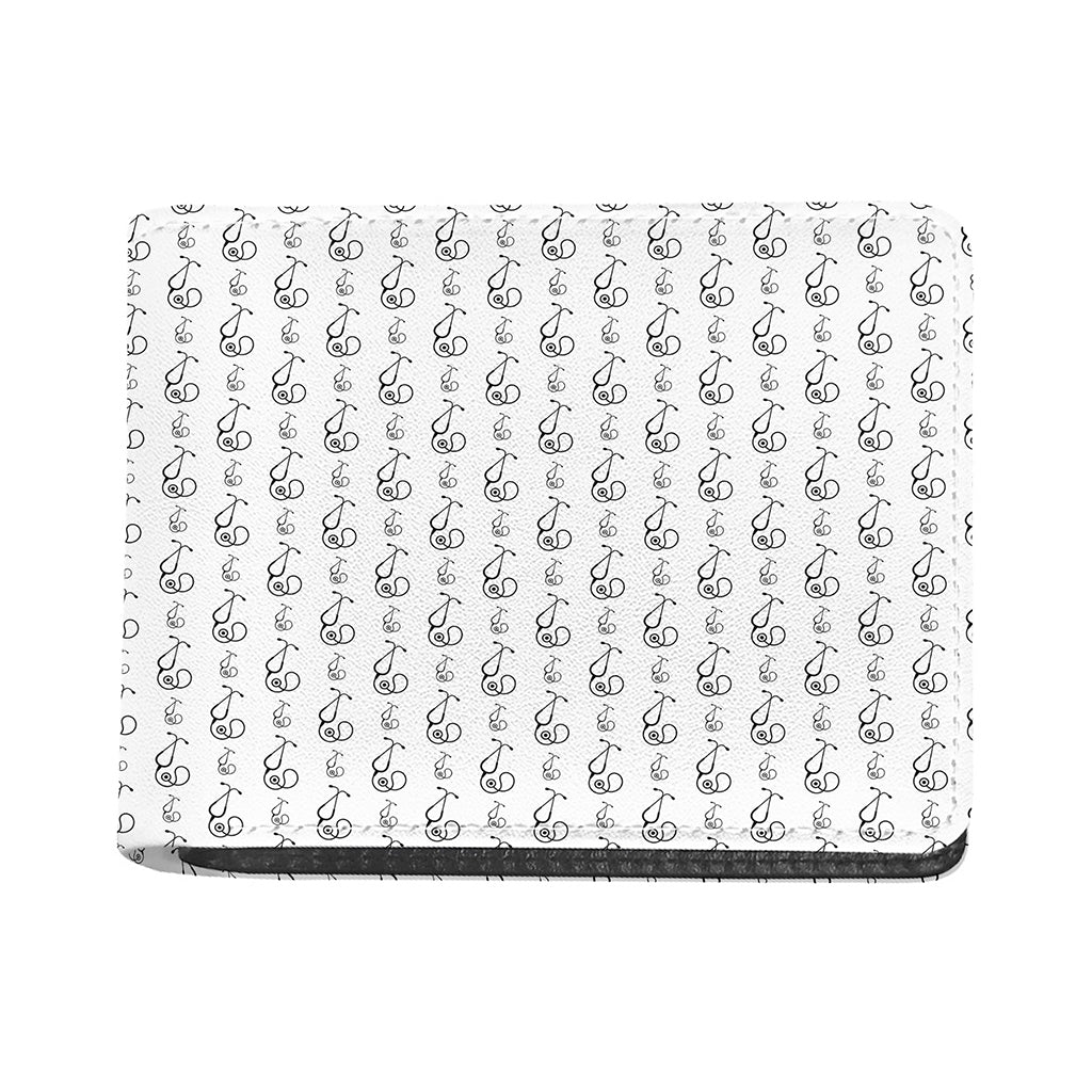 White And Black Stethoscope Print Bifold Wallet