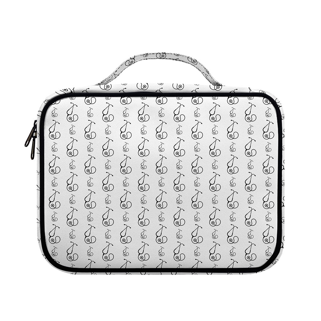 White And Black Stethoscope Print Briefcase Bible Bag