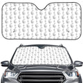 White And Black Stethoscope Print Car Windshield Sun Shade