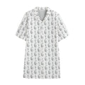White And Black Stethoscope Print Cotton Hawaiian Shirt