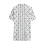 White And Black Stethoscope Print Cotton Hawaiian Shirt