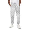 White And Black Stethoscope Print Cotton Sweatpants