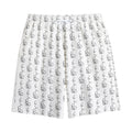 White And Black Stethoscope Print Cotton Shorts