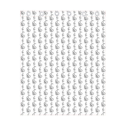 White And Black Stethoscope Print Curtain