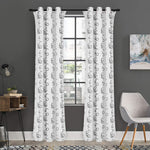 White And Black Stethoscope Print Curtain