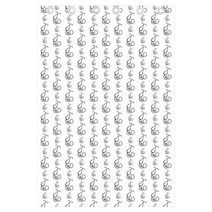 White And Black Stethoscope Print Curtain