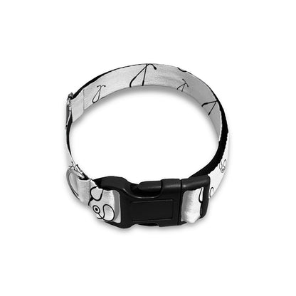 White And Black Stethoscope Print Dog Collar