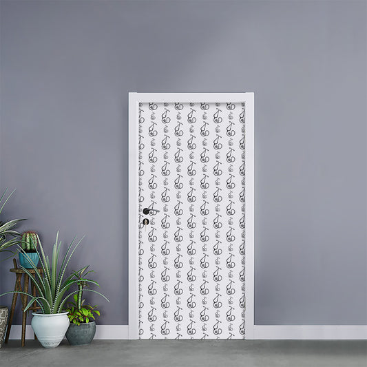 White And Black Stethoscope Print Door Sticker