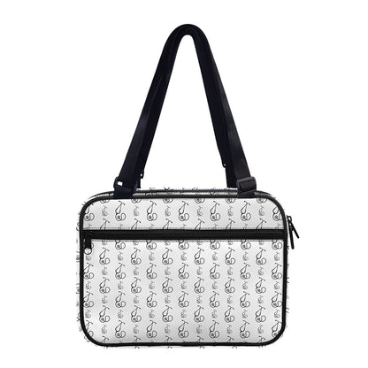 White And Black Stethoscope Print Double Strap Bible Bag