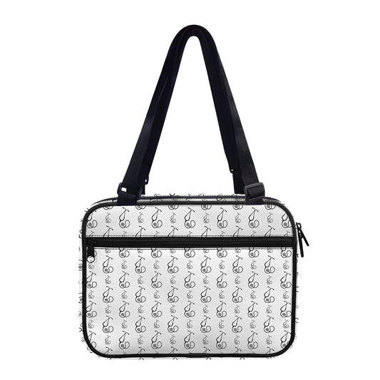 White And Black Stethoscope Print Double Strap Bible Bag