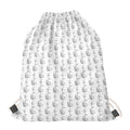 White And Black Stethoscope Print Drawstring Bag