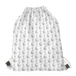 White And Black Stethoscope Print Drawstring Bag